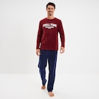 Ensemble pyjama 2 pièces bordeaux homme dans le catalogue La Halle