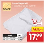 Luxus Steppbett von Dekor für 17,99 € bei Netto Marken-Discount im Angebot Luxus Steppbett von Dekor im aktuellen Netto Marken-Discount Prospekt
