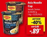 Asia Noodle Cup Angebote von Maggi bei Lidl Hanau für 0,89 €