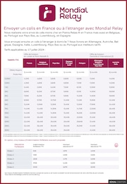 Prospectus Mondial Relay à Belvès, "Envoyer un colis en France ou à l'étranger avec Mondial Relay", 1 page, 01/01/2025 - 31/12/2025