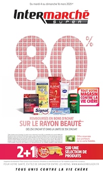 Prospectus Intermarché de la semaine "80%  REMBOURSÉS EN BONS D'ACHAT SUR LE RAYON BEAUTÉ" avec 1 pages, valide du 04/03/2025 au 16/03/2025 pour Pontchâteau et alentours