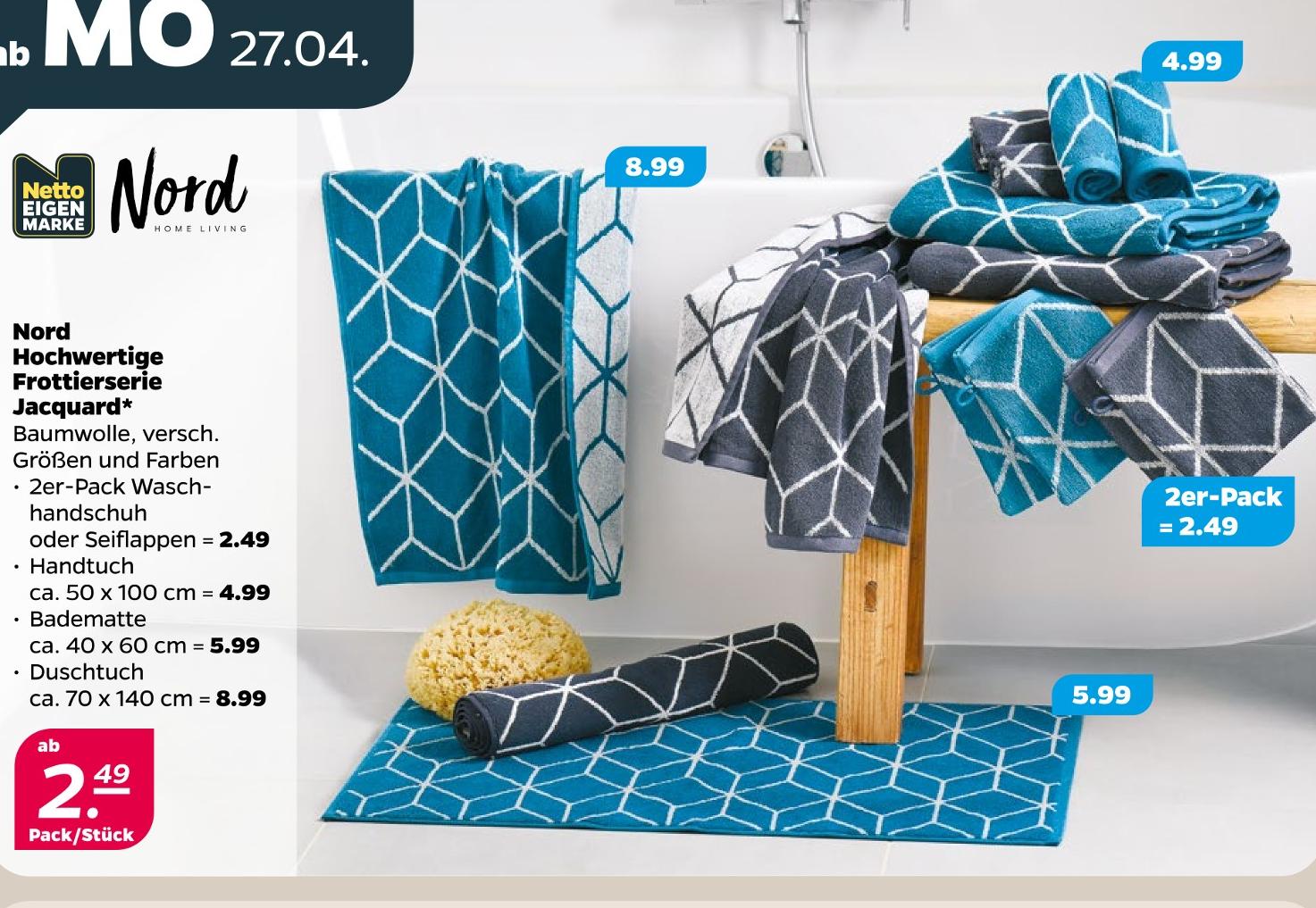 Hochwertige Frottierserie Jacquard Duschtuch