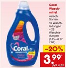 Waschmittel im Angebot bei Netto Marken-Discount in Kaufbeuren Waschmittel Angebote von Coral bei Netto Marken-Discount Kaufbeuren für 3,99 €