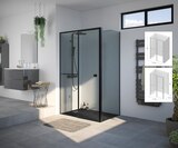 Porte de douche coulissante 120 cm noir mat verre fumé - Brico Dépôt à Béziers Porte de douche coulissante 120 cm noir mat verre fumé en promo chez Brico Dépôt Béziers à 149,00 €