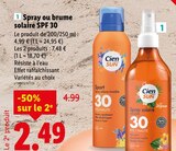 Spray ou brume solaire SPF 30 - CIEN SUN dans le catalogue Lidl