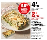 Gratin de saumon aux épinards ou aux légumes du tian ou chèvre épinard en promo chez Super U Quimper à 2,45 €