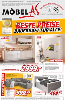 Bett im Möbel AS Prospekt "BESTE PREISE DAUERHAFT FÜR ALLE!" mit 16 Seiten (Heilbronn)