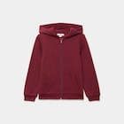Sweat zippé à capuche droit molleton bordeaux fille dans le catalogue La Halle