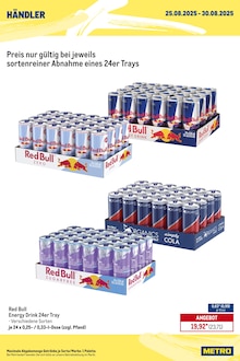 Red Bull im METRO Prospekt "Wochenangebote Händler + Monats-Mix August" mit 28 Seiten (Norderstedt)