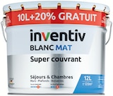 Peinture blanc Super Couvrant Mat 10 L + 2 L gratuits - INVENTIV en promo chez Mr.Bricolage Montauban à 47,90 €
