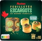 FEUILLETÉS ESCARGOTS AU BEURRE PERSILLÉ AUCHAN - AUCHAN en promo chez Auchan Hypermarché FEUILLETÉS ESCARGOTS AU BEURRE PERSILLÉ AUCHAN - AUCHAN dans le catalogue Auchan Hypermarché