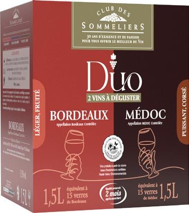 Duo à déguster AOC Bordeaux / AOC Médoc