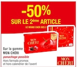 -50% sur le 2ème article sur la gamme Mon Chéri - MON CHÉRI dans le catalogue Cora