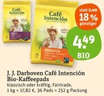 Bio-Kaffeepads von J. J. Darboven Café Intención im aktuellen tegut Prospekt für 4,49 €