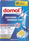 Aktuelles Geschirr-Reiniger Tabs Ultra Power 40 Stück Angebot bei Rossmann in Rostock ab 3,95 €