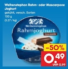 Rahm- oder Mascarpone Joghurt von Weihenstephan für 0,49 € bei Netto Marken-Discount im Angebot Rahm- oder Mascarpone Joghurt von Weihenstephan im aktuellen Netto Marken-Discount Prospekt