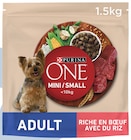 Croquettes pour chien mini adulte au bœuf et au riz - PURINA ONE - Intermarché Super à Tours Croquettes pour chien mini adulte au bœuf et au riz - PURINA ONE en promo chez Intermarché Super Tours à 3,29 €
