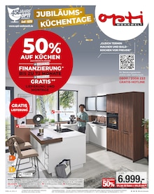 Küchenmöbel im Opti-Wohnwelt Prospekt "Jubiläumstage des Wohnens!" mit 28 Seiten (Pforzheim)