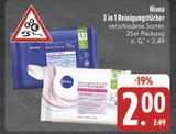 3 in 1 Reinigungstücher im Angebot bei E center in Ansbach 3 in 1 Reinigungstücher Angebote von Nivea bei E center Ansbach für 2,00 €