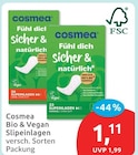 Bio & Vegan Slipeinlagen von Cosmea für 1,11 € bei budni im Angebot Bio & Vegan Slipeinlagen von Cosmea im aktuellen budni Prospekt