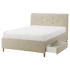 Bettgestell gepolstert mit Schubl. Naggen beige 160x200 cm Angebote von IDANÄS bei IKEA Rheda-Wiedenbrück für 649,00 €