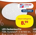 LED-Deckenleuchte von clever pick im aktuellen ROLLER Prospekt für 8,99 €