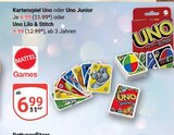 Kartenspiel Uno oder Uno Junior Angebote von Mattel Games bei GLOBUS Bad Homburg für 6,99 €