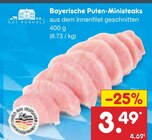Bayerische Puten-Ministeaks im Netto Marken-Discount Prospekt Bayerische Puten-Ministeaks von Gut Ponholz im aktuellen Netto Marken-Discount Prospekt für 3,49 €