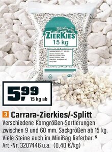 Carrara-Zierkies/-Splitt bei OBI in Düren Carrara-Zierkies/-Splitt im Angebot bei OBI Düren für 5,99 €