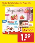 Kinder Schokolade oder Yogurette Angebote von Kinder bei Netto Marken-Discount Karlsruhe für 1,29 €