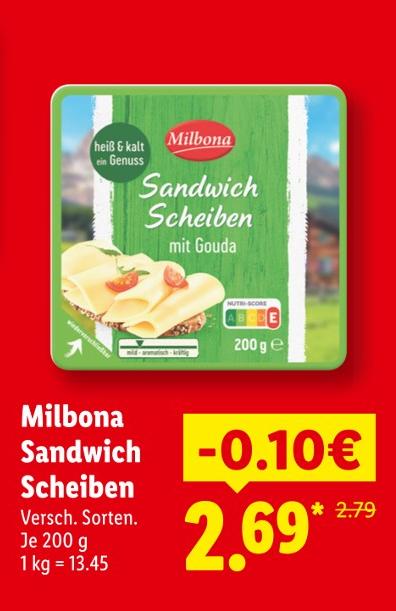 Sandwich Scheiben mit Gouda