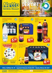 Cola im Netto Marken-Discount Prospekt in Geseke Aktueller Netto Marken-Discount Prospekt mit Cola, "DER ORT, AN DEM DAS GRÖSSTE MEHRWEG-SORTIMENT ZUHAUSE IST.", Seite 1