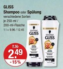 Shampoo im Angebot bei V-Markt in Kaufbeuren Shampoo Angebote von Schwarzkopf GLISS bei V-Markt Kaufbeuren für 2,49 €