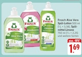 Aloe Vera Spül-Lotion oder Spülmittel Limone Angebote von Frosch bei EDEKA Karlsruhe für 1,69 €