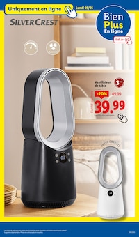 Promotion Ventilateur De Table dans le prospectus Lidl, valable du 30/04/2025 au 07/05/2025 Promo Ventilateur De Table dans le catalogue Lidl du moment à la page 73