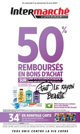 Prospectus Intermarché à Montpellier, "50% REMBOURSÉS EN BONS D'ACHAT SUR tout LE RAYON BEAUTÉ", 26 pages de promos valables du 03/04/2024 au 14/04/2024