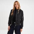 Blouson déperlant col teddy noir femme - La Halle Blouson déperlant col teddy noir femme à 39,99 € dans le catalogue La Halle