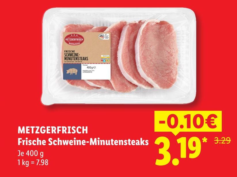Frische Schweine-Minutensteaks