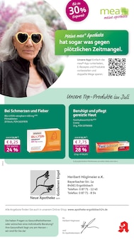 Aktueller mea - meine apotheke Prospekt "Unsere Juli-Angebote" Seite 1 von 4 Seiten