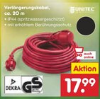 Verlängerungskabel, ca. 20 m Angebote von UNITEC bei Netto Marken-Discount Kempten für 17,99 €