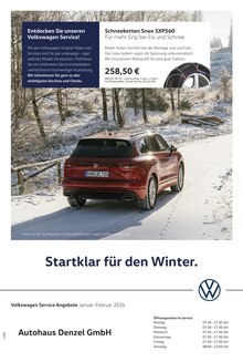 Aktueller Volkswagen Prospekt (Kirchhain, 1 Seite zum blättern Volkswagen Prospekt Startklar für den Winter mit 1 Seite