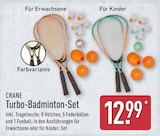 Turbo-Badminton-Set für Erwachsene von Crane für 12,99 € bei ALDI Nord im Angebot Turbo-Badminton-Set für Erwachsene von Crane im aktuellen ALDI Nord Prospekt