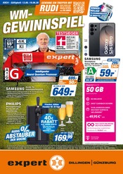 Fernseher im expert Prospekt in Dillingen Aktueller expert Prospekt mit Fernseher, "Top Angebote", Seite 1