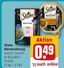 Katzennahrung von Sheba im aktuellen REWE Prospekt für 0,49 €