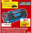 Akku-Baustellenradio „GPB 18 V-2 SC Professional“ Angebote von Bosch bei toom Baumarkt Lehrte für 119,99 €