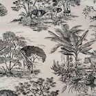 Tissu jacquard toile de jouy noir 140cm dans le catalogue Décor Discount