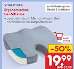 Ergonomisches Gel-Sitzkisse im Angebot bei Netto Marken-Discount in Garbsen Ergonomisches Gel-Sitzkisse Angebote von Vitalmaxx bei Netto Marken-Discount Garbsen für 19,99 €