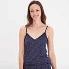 Haut de pyjama débardeur à bretelles bleu marine femme - La Halle à Montpellier Haut de pyjama débardeur à bretelles bleu marine femme en promo chez La Halle Montpellier à 2,99 €