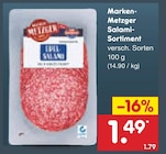 Salami-Sortiment von Marken-Metzger für 1,49 € bei Netto Marken-Discount im Angebot Salami-Sortiment von Marken-Metzger im aktuellen Netto Marken-Discount Prospekt