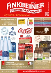 Finkbeiner Getränkemärkte Prospekt der aktuellen Woche mit 14 Seiten, gültig von 24.11.2025 bis 13.12.2025, in Röthenbach und Umgebung Aktueller Finkbeiner Getränkemärkte Prospekt in Röthenbach und Umgebung, "Herzlich Willkommen" mit 14 Seiten, 24.11.2025 - 13.12.2025